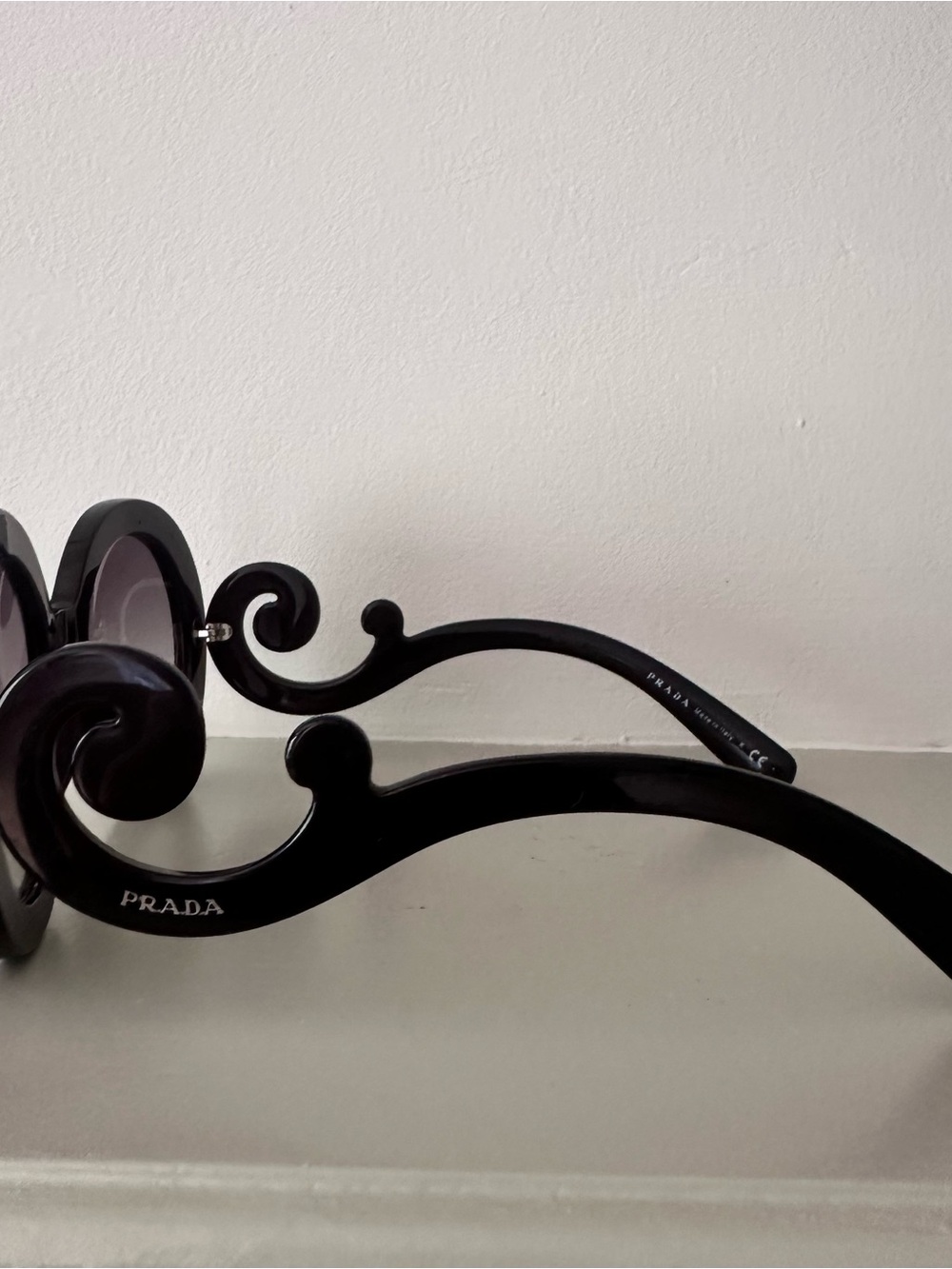 Prada SPR 27N Minimal Baroque Black Sunglasses - Picture 3 of 9